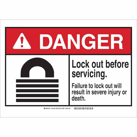 Danger Sign, 7 In Height, 10 In Width, Polyester, Rectangle, English