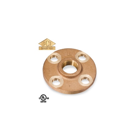 Threaded FF Flange,Bronze,150lb,1-1/4