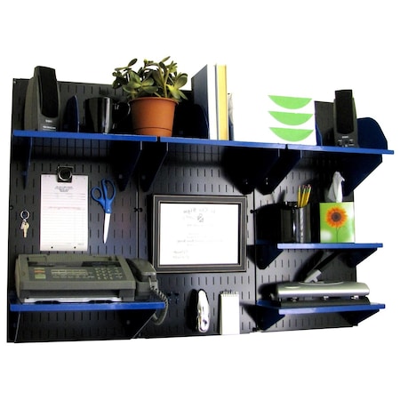 Office Wall Organizer System Unit, Black/Blue