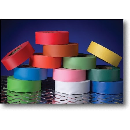 Yellow And Red Dot Flagging Tape, 12Rls