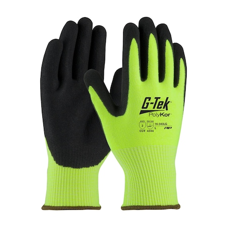 Glove,HiVis,PolyKon,Nitril Coat,XL,PK12