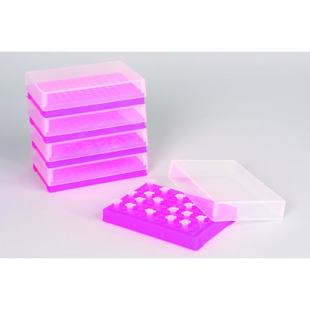 PCR Rack For 0.2 ML Thin-walled PCR Tubes, Fluorescent Pink, 96-Well