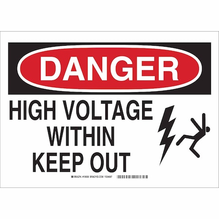 Sign, Electrical Hazard, Thickness: 0.010