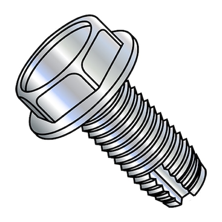 Thread Cutting Screw, 5/16-18 X 3/4 In, Zinc Plated Steel Hex Head Hex Drive, 1500 PK