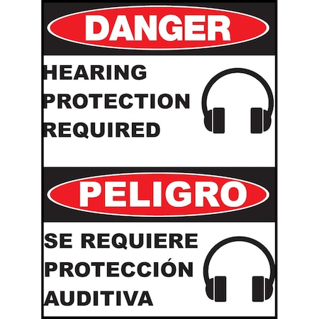 Sign,Bilingual,Danger Hearing,14x10,AL