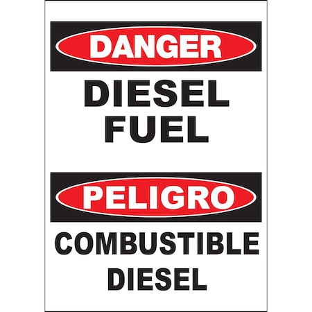 Sign,Bilingual,Danger Diesel,14x10,PL