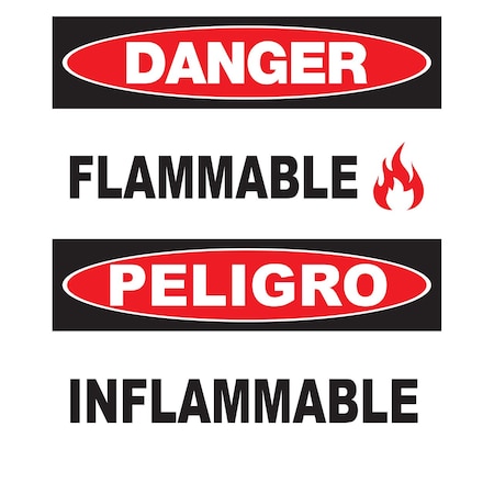 Sign,Bilingual,Danger Flammable,14x10,AL