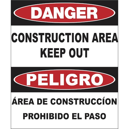 Sign,Bilingual,Danger Constuction,PL