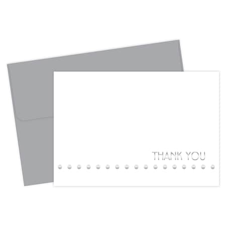 Thank You Card W/Envelope,Silver F,PK24