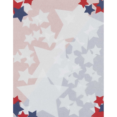 Stationery Letterhead,Stars,8.5x11,PK80