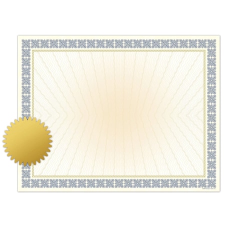 Certificate With Gold Foil Seals,PK25