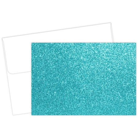 Note Card And Envelopes,Teal Glit,PK15