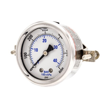 Gauge,2,0/600psi,1/8 CBM,LF,w/U-Clamp