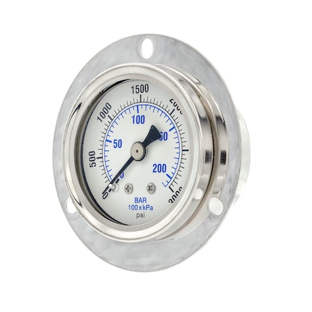 Gauge,1.5,0/3000psi,1/8CBM,FrontFlange