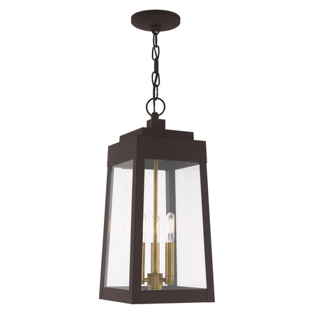 Oslo 3 Light Bronze Outdoor Pendant Lantern