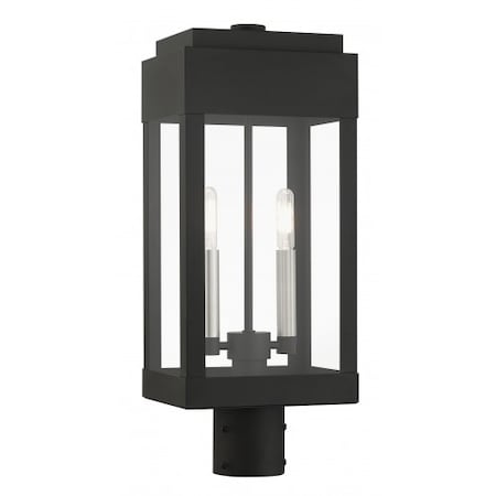Black Outdoor Post Top Lantern,2 Light