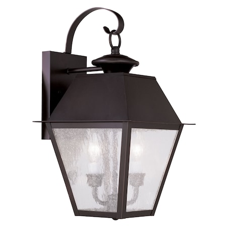 Mansfield 2 Light Bronze Outdoor Wall Lantern