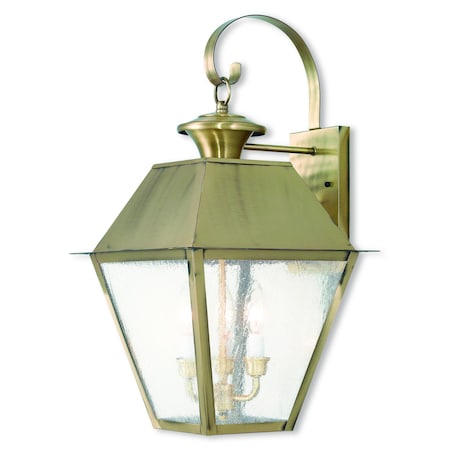 Mansfield 3 Light Antique Brass Outdoor