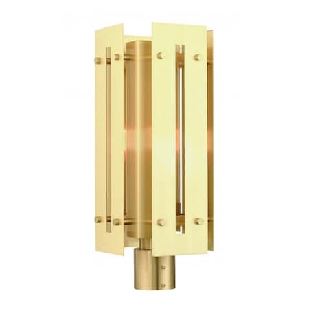Satin Brass Outdoor Post Top Lantern,1 L