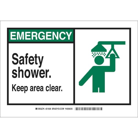 Sign,Safety Shower,10X14,Plastic, 26583