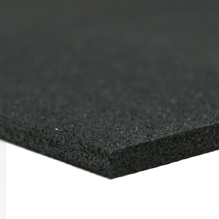 Recycled Rubber Sheet - 60A - Smooth Finish - No Backing - 0.25 T X 12 W X 12 L - Black