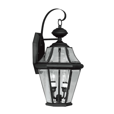 Georgetown 2 Light Black Outdoor Wall Lantern