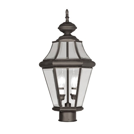 Georgetown 2 Light Bronze Outdoor Post Top Lantern