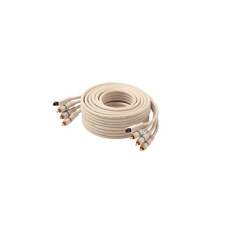 Component A/V Cable Ivory, 3ft, 3-RCA+T