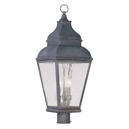 Exeter 3 Light Charcoal Outdoor Post Top