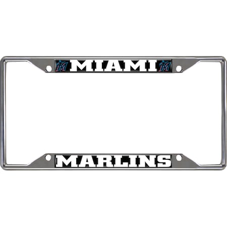 MLB Miami Marlins Metal License Plate Frame