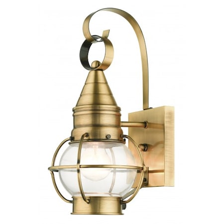 Antique BrassOutdoor Wall Lantern,1 Ligh