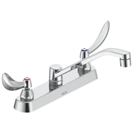 Dual Handle 3-hole 8 Installation Hole Deck-Mount Kitchen Faucet, Chrome