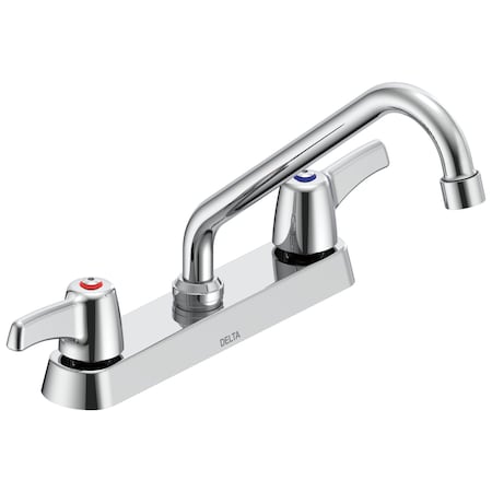 Dual-Handle Deck-Mount Kitchen Faucet, Chrome