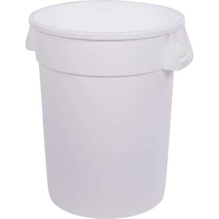 32 Gal Round Trash Can, White