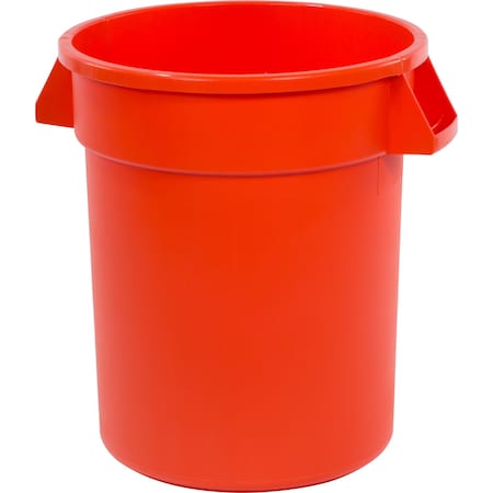 20 Gal Round Trash Can, Orange