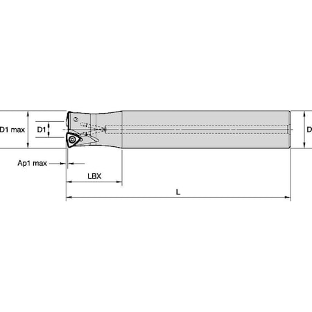 Indexable Profiling End Mill, M370 Series, High Speed Steel, 1.25mm Depth Of Cut