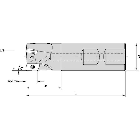 Indexable Square Shoulder End Mill, VSM17 Series, High Speed Steel, 0.6380 In Depth Of Cut