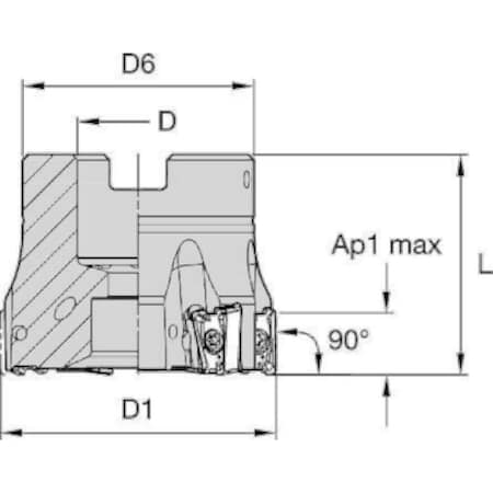 Indexable Face Mill, VSM490-10 Series, High Speed Steel, 10.00mm Depth Of Cut