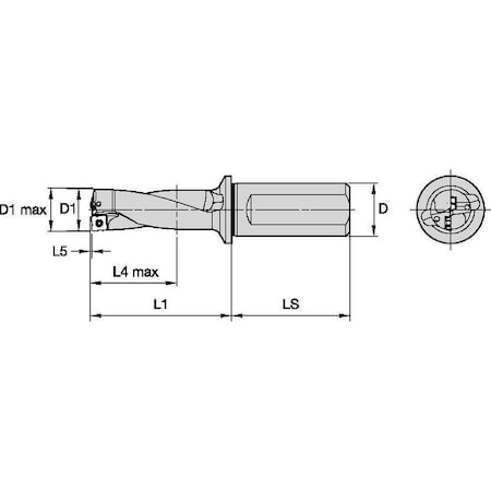 Indexable Insert Drill,1-1/4,TCF