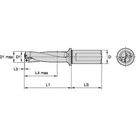 Indexable Insert Drill,1-1/4,TCF