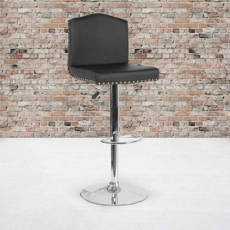 Black Leather Barstool