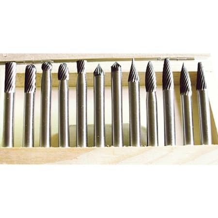 12 Piece 1/4 Shank Double Cut Carbide Burr Set