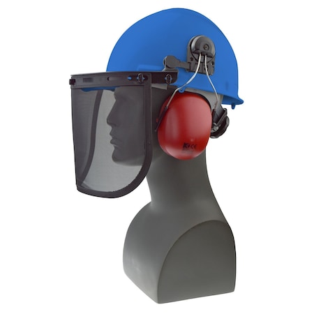 Front Brim Hard Hat Loggers Combo, Ratchet, Blue