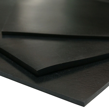 Neoprene Sheet - 50A - Smooth Finish - Adhesive Backing - 0.375 T X 2 W X 36 L - Black