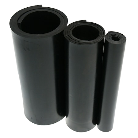 Neoprene Sheet - 80A - Smooth Finish - Adhesive Backing - 0.062 T X 12 W X 12 L - Black