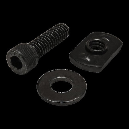 1/4-20 Socket Head Cap Screw, Black Zinc Plated Steel, 7/8 In Length