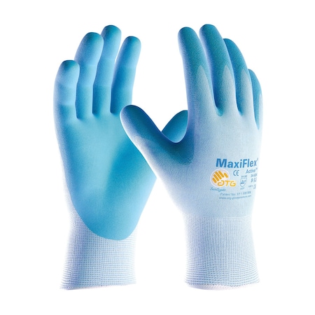Foam Nitrile Coated Gloves, Palm Coverage, Blue, M, 12PK