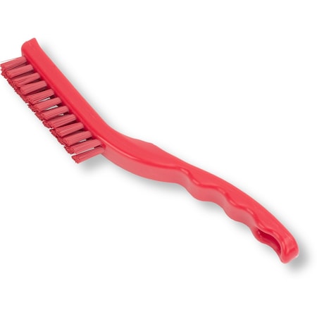 0.88 In W Detail Brush, Red, Polypropylene