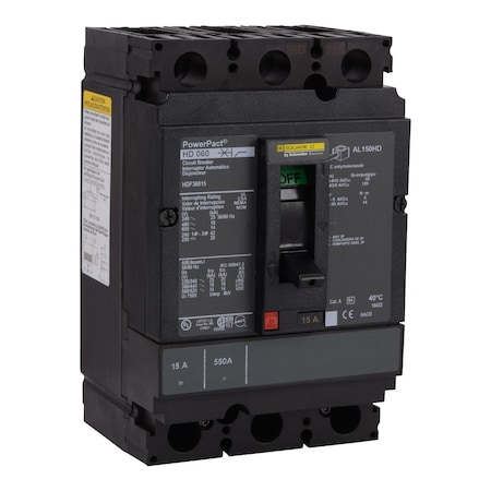 Circuit Breaker,PowerPact H,thermal Ma, 110 A, 690V AC, 3 Pole, Unit Mount Busbar Mounting Style