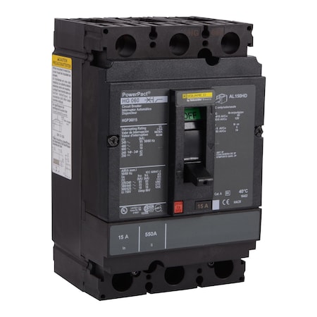 Circuit Breaker,PowerPact H,thermal Ma, 100 A, 690V AC, 3 Pole, Unit Mount Lug Mounting Style